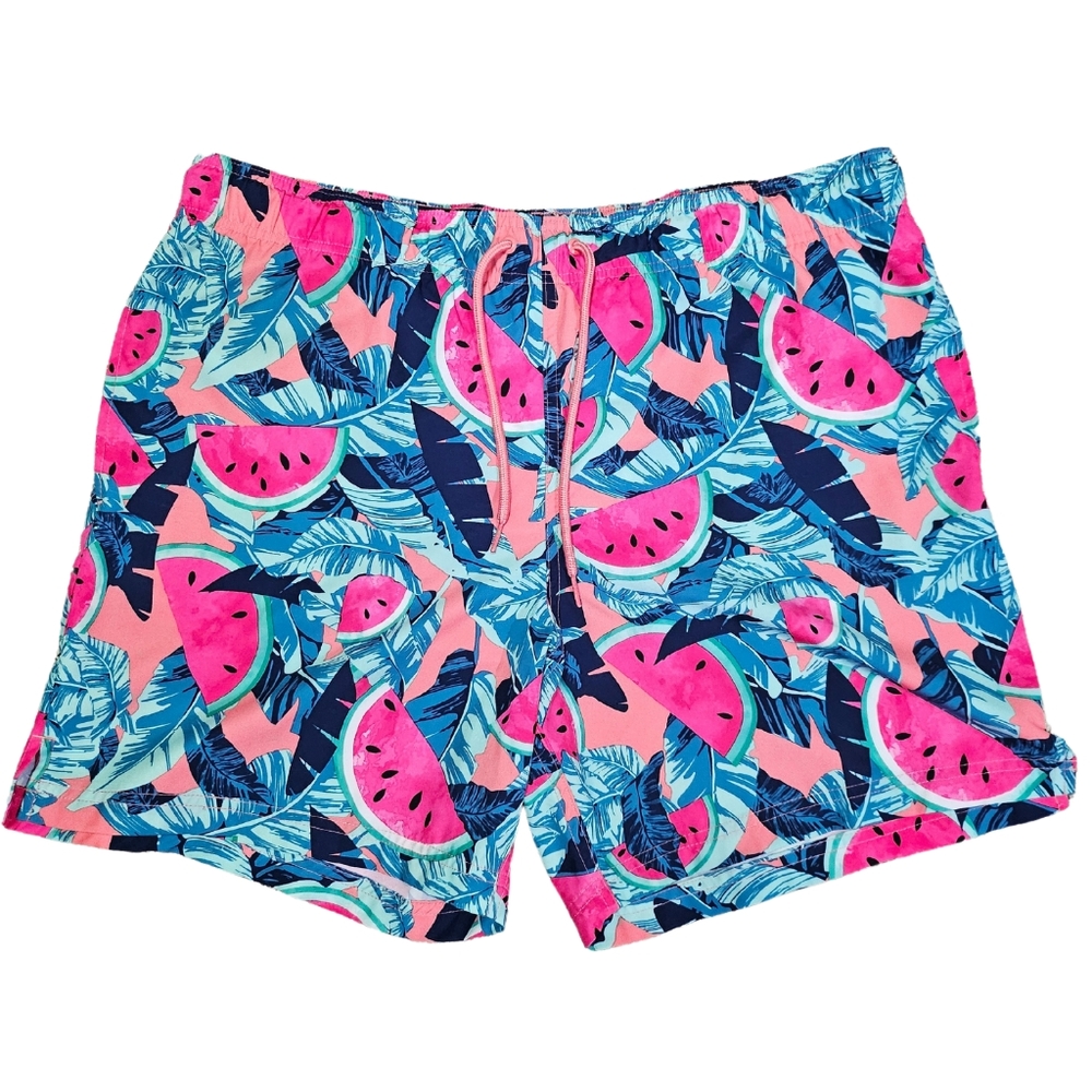 George Watermelon Novelty Print Swim Trunks With Mesh Lining & Pockets Size XL